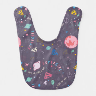 Supergirl Flying Upwards Illustration Baby Bib