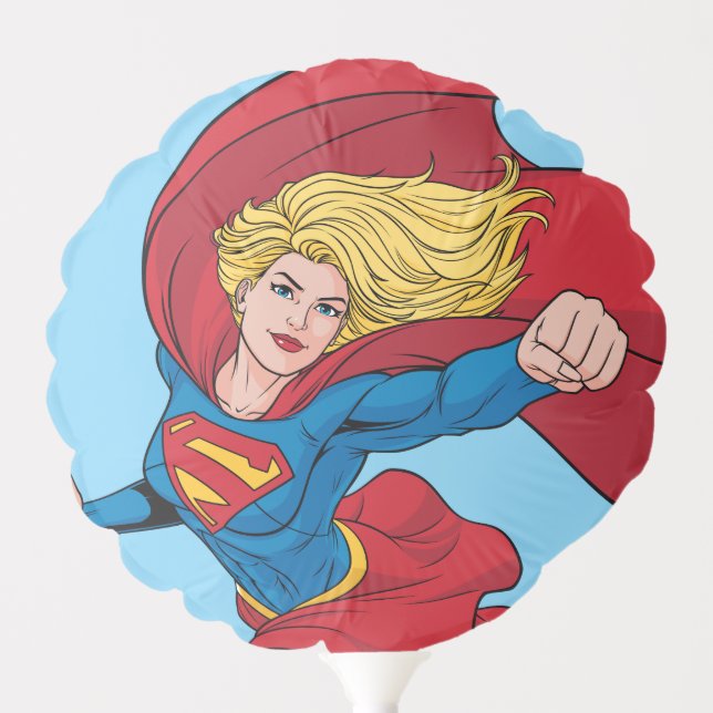 Supergirl Flying Upwards Illustration Balloon (Front)