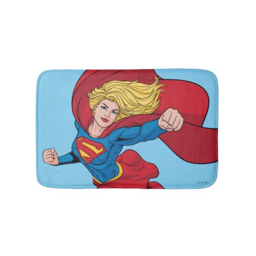 Supergirl Flying Upwards Illustration Bath Mat