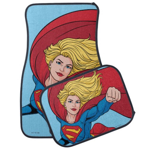 Supergirl Flying Upwards Illustration Car Floor Mat