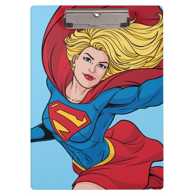 Supergirl Flying Upwards Illustration Clipboard (Front)