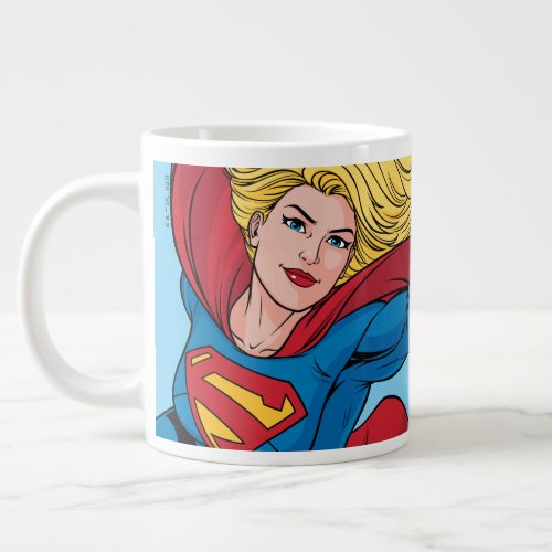 Supergirl Flying Upwards Illustration Giant Coffee Mug