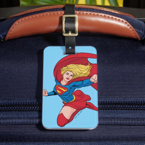 Supergirl Flying Upwards Illustration Luggage Tag