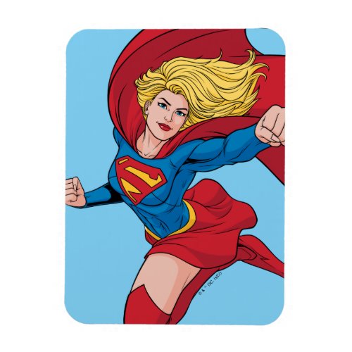 Supergirl Flying Upwards Illustration Magnet