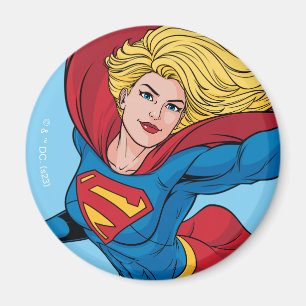 Supergirl Flying Upwards Illustration Magnet