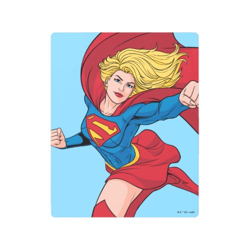 Supergirl Flying Upwards Illustration Metal Print