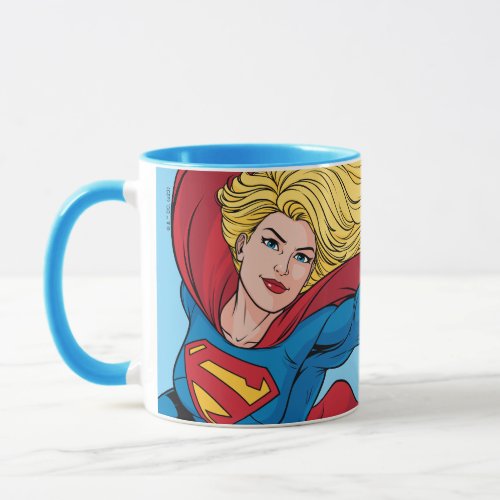 Supergirl Flying Upwards Illustration Mug