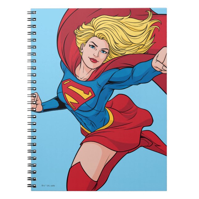 Supergirl Flying Upwards Illustration Notebook (Front)