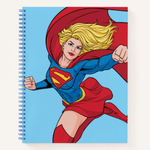 Supergirl Flying Upwards Illustration Notebook