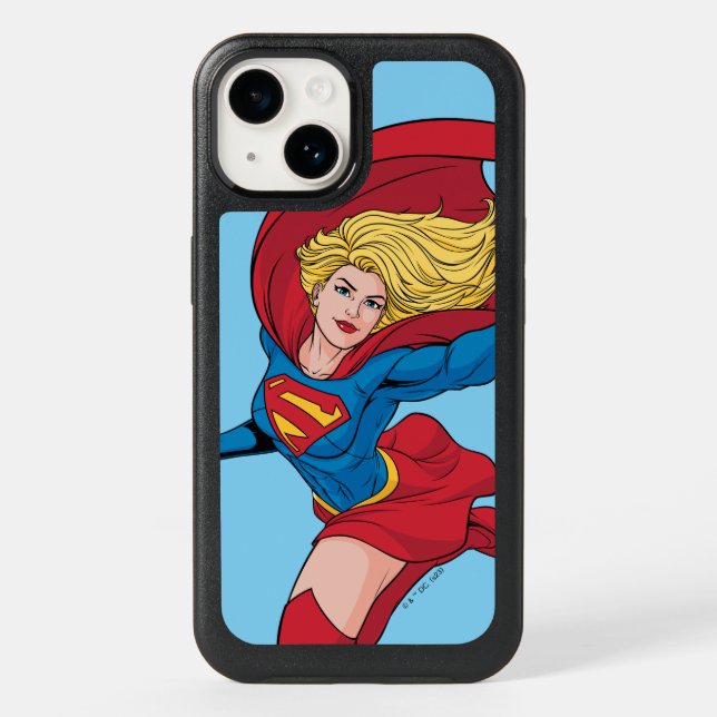 Supergirl Flying Upwards Illustration Otterbox iPhone Case (Back)