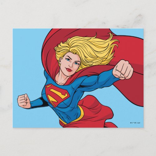 Supergirl Flying Upwards Illustration Postcard