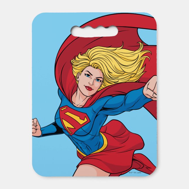 Supergirl Flying Upwards Illustration Seat Cushion (Front Vertical)