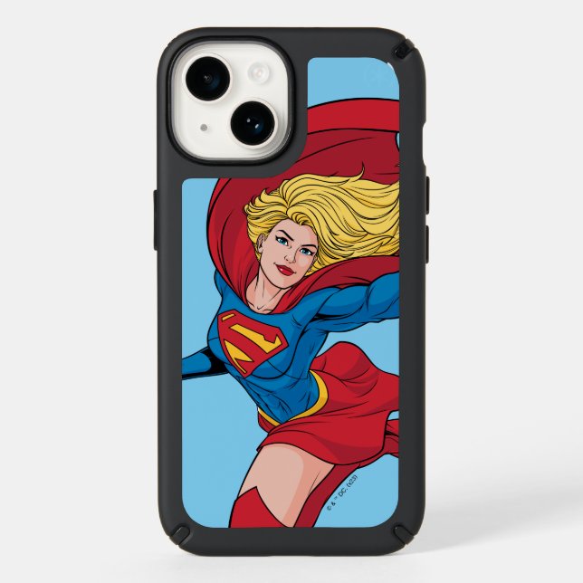 Supergirl Flying Upwards Illustration Speck iPhone Case (Front)