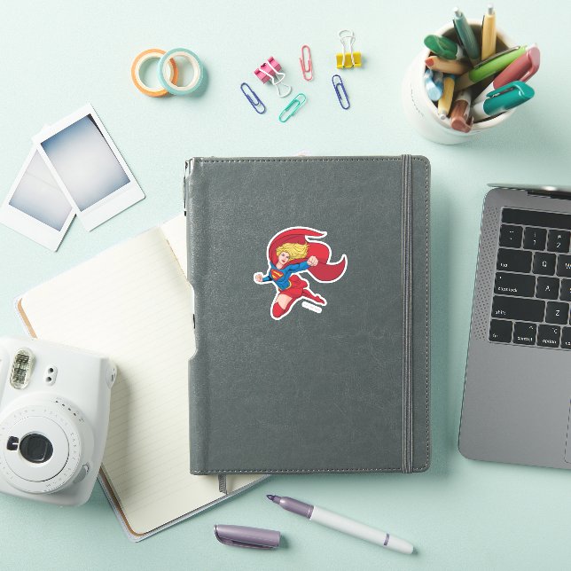 Supergirl Flying Upwards Illustration Sticker (iPad Cover)