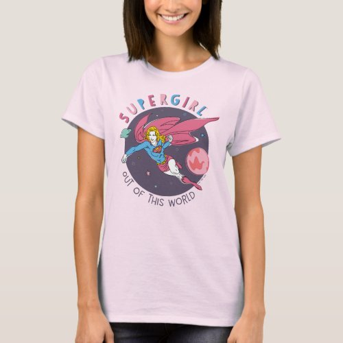 Supergirl Flying Upwards Illustration T_Shirt