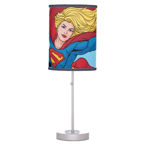 Supergirl Flying Upwards Illustration Table Lamp