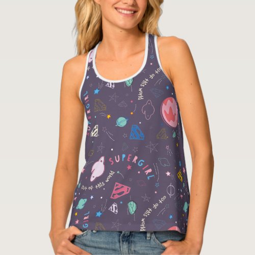 Supergirl Flying Upwards Illustration Tank Top