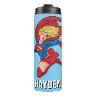Supergirl Flying Upwards Illustration Thermal Tumbler