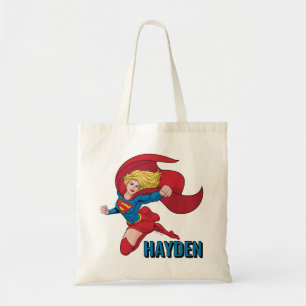 Supergirl Flying Upwards Illustration Tote Bag