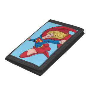 Supergirl Flying Upwards Illustration Tri-fold Wallet