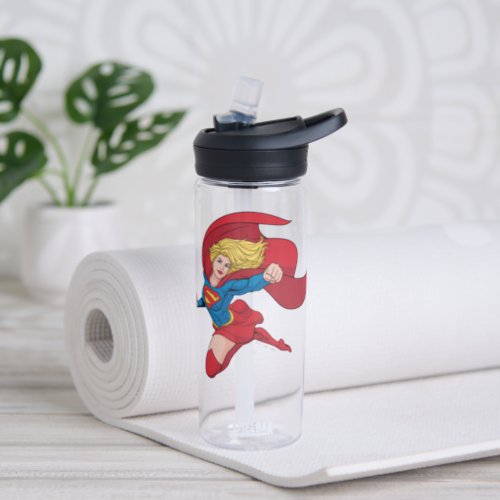 Supergirl Flying Upwards Illustration Water Bottle