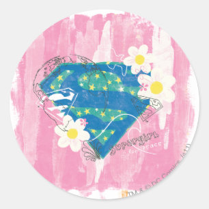 Supergirl for Peace Pink Classic Round Sticker