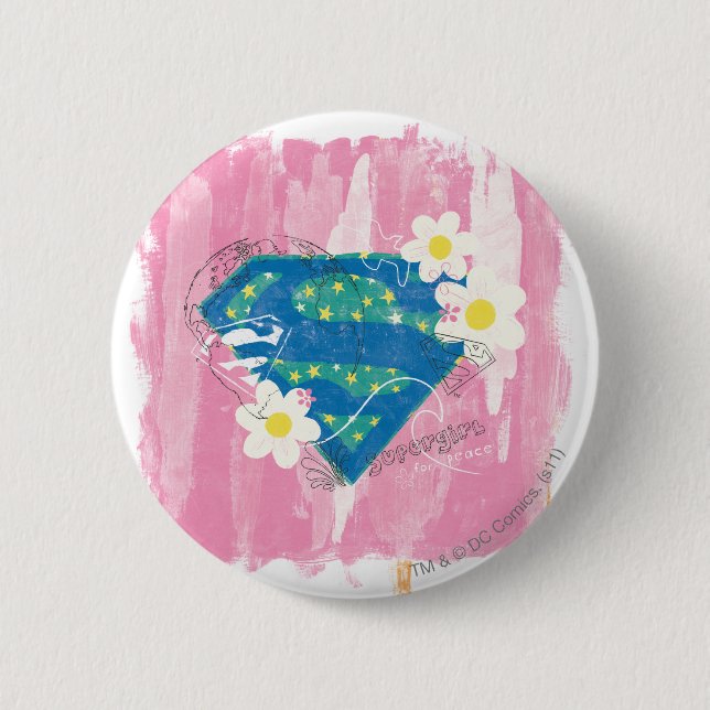 Supergirl for Peace Pink Pinback Button (Front)