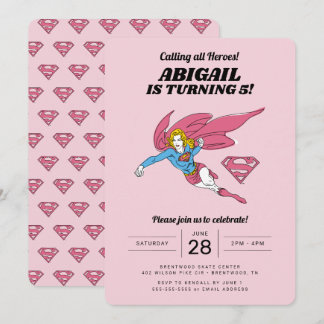 Supergirl Girls Birthday Invitation