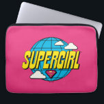 Supergirl Global Pop Graphic Laptop Sleeve<br><div class="desc">Check out this Supergirl super pop graphic featuring her logo over a globe!</div>
