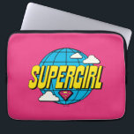 Supergirl Global Pop Graphic Laptop Sleeve<br><div class="desc">Check out this Supergirl super pop graphic featuring her logo over a globe!</div>