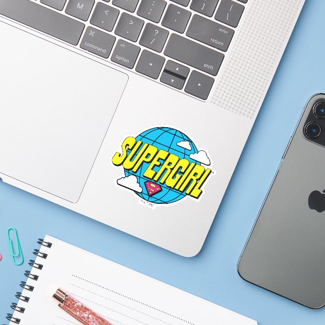 Supergirl Global Pop Graphic Sticker (Laptop w/ iPhone)