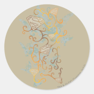 Supergirl Gold and Brown Classic Round Sticker