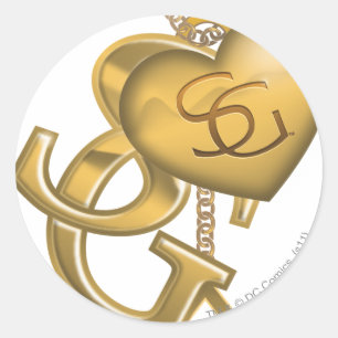 Supergirl Gold Locket Classic Round Sticker