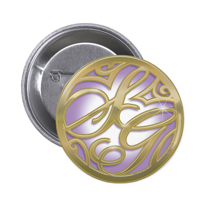 Supergirl Gold & Purple Circle Logo Button