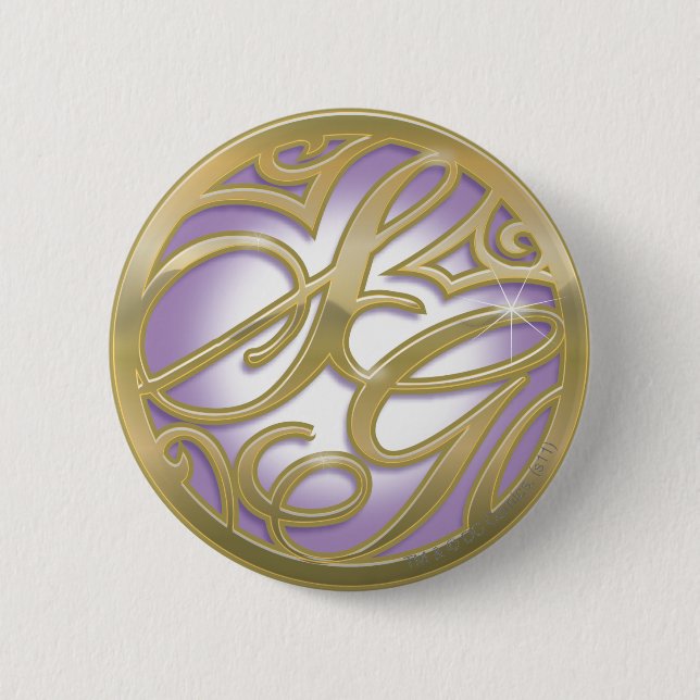 Supergirl Gold & Purple Circle Logo Pinback Button (Front)