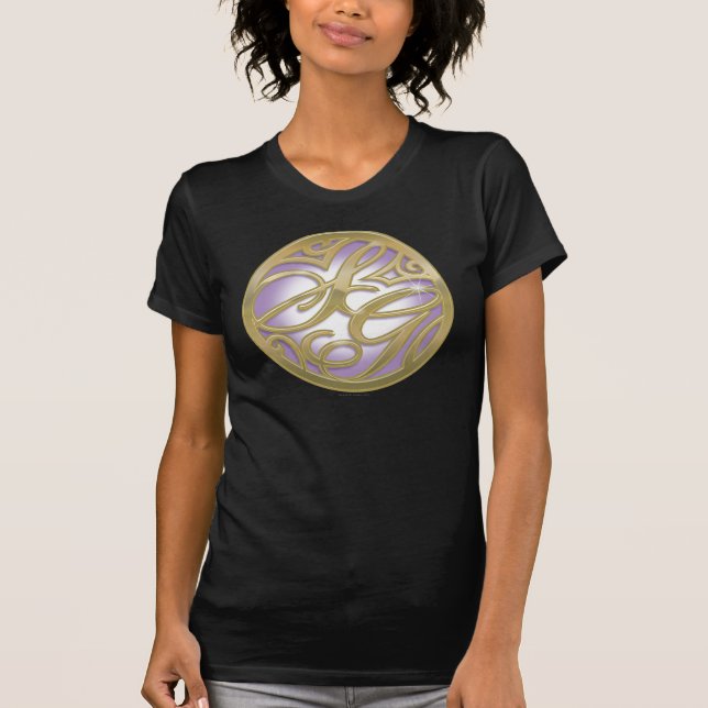 Supergirl Gold & Purple Circle Logo T-Shirt (Front)