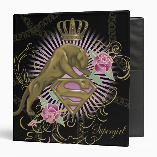 Supergirl Golden Cat 4 3 Ring Binder (Front/Inside)