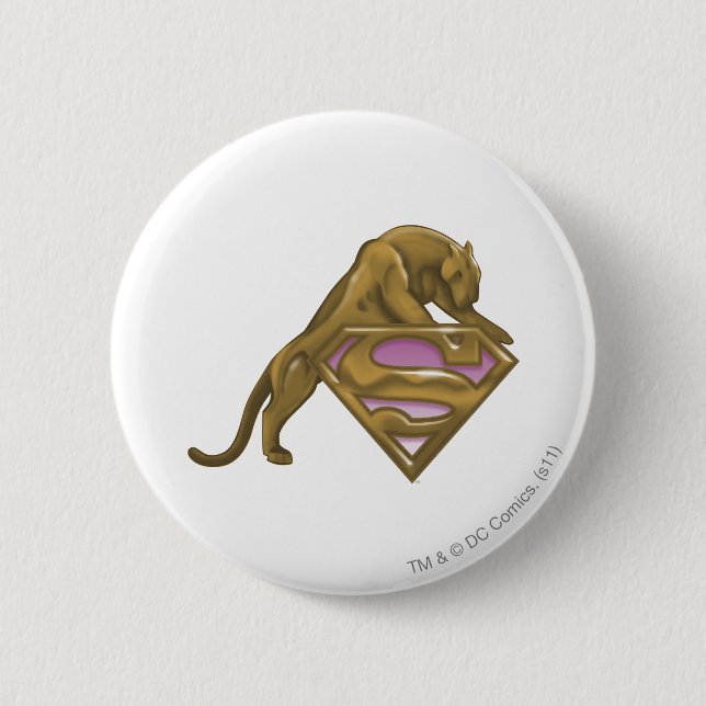 Supergirl Golden Cat Button (Front)