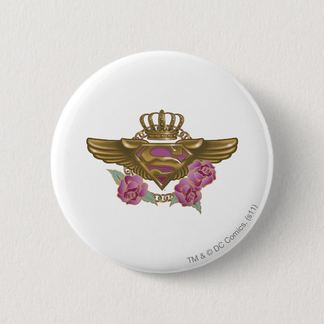 Supergirl Golden Wings Pinback Button (Front)
