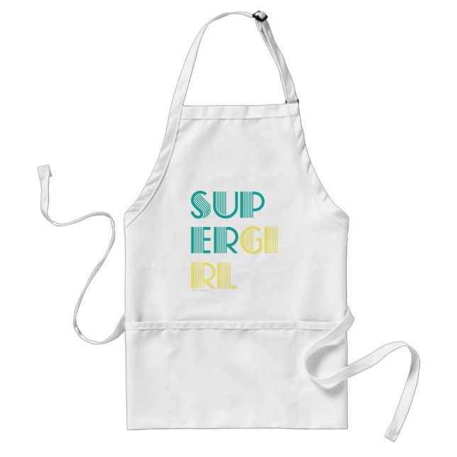 Supergirl Green and Yellow Adult Apron (Front)
