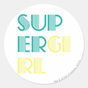 Supergirl Green and Yellow Classic Round Sticker