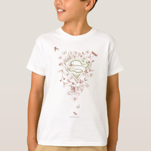 Supergirl Green Floral Logo T-Shirt