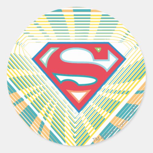 Supergirl Groovy Logo Classic Round Sticker