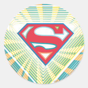Supergirl Groovy Logo Classic Round Sticker