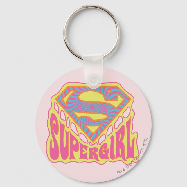 Supergirl Groovy Logo Keychain (Front)