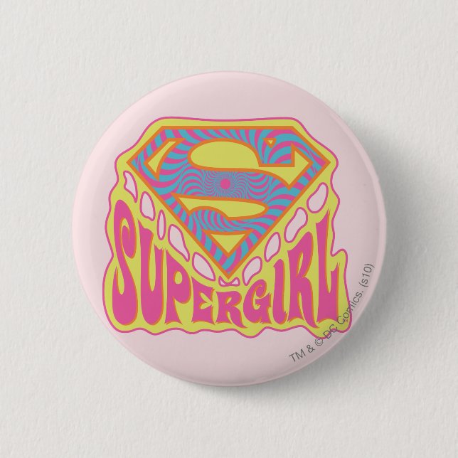 Supergirl Groovy Logo Pinback Button (Front)