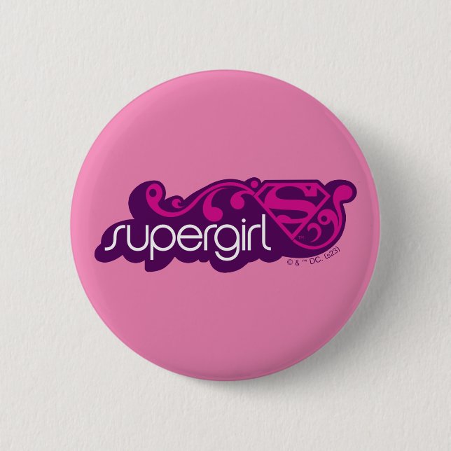 Supergirl Groovy Name and S-Shield Button (Front)