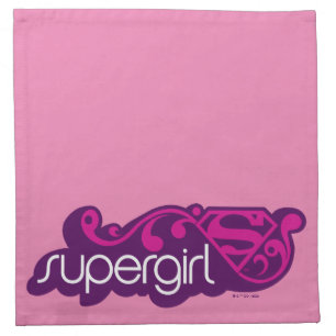 Supergirl Groovy Name and S-Shield Cloth Napkin
