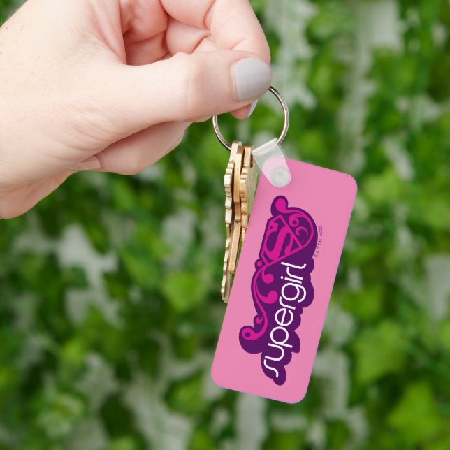 Supergirl Groovy Name and S-Shield Keychain (Hand)