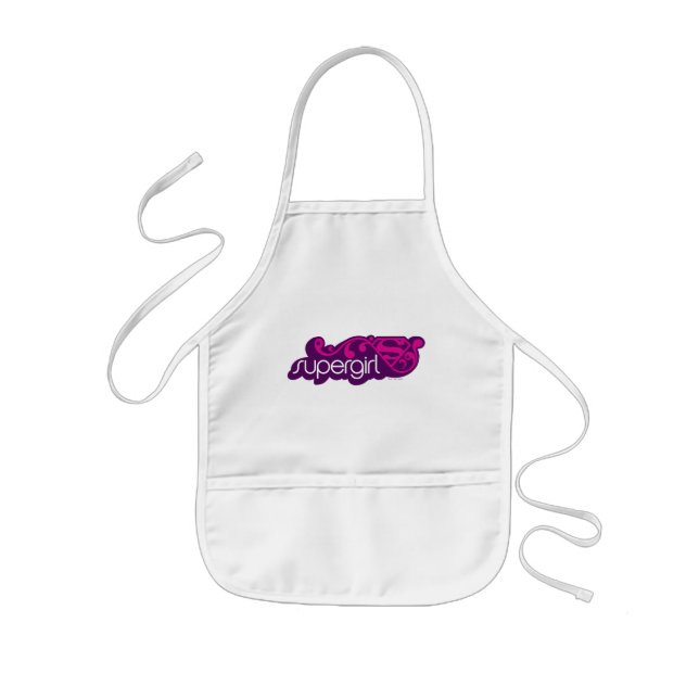 Supergirl Groovy Name and S-Shield Kids' Apron (Front)